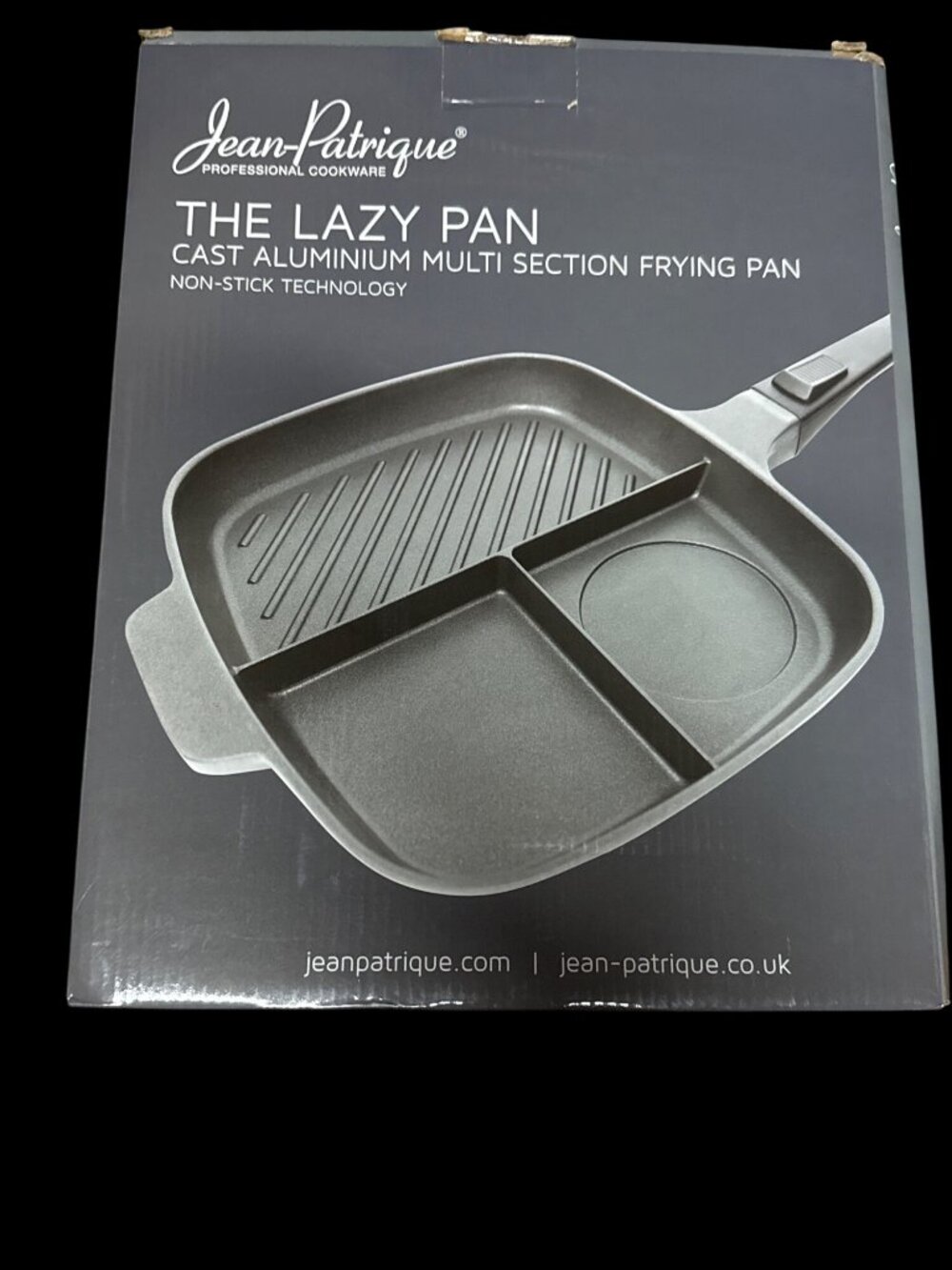 Jean-Patrique Lazy Pan for Breakfast Egg Poacher Frying Pan, Black New in Box
